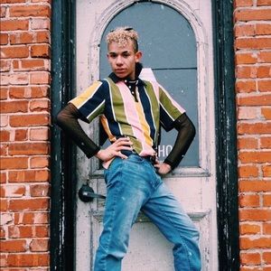 Vertical striped Button down